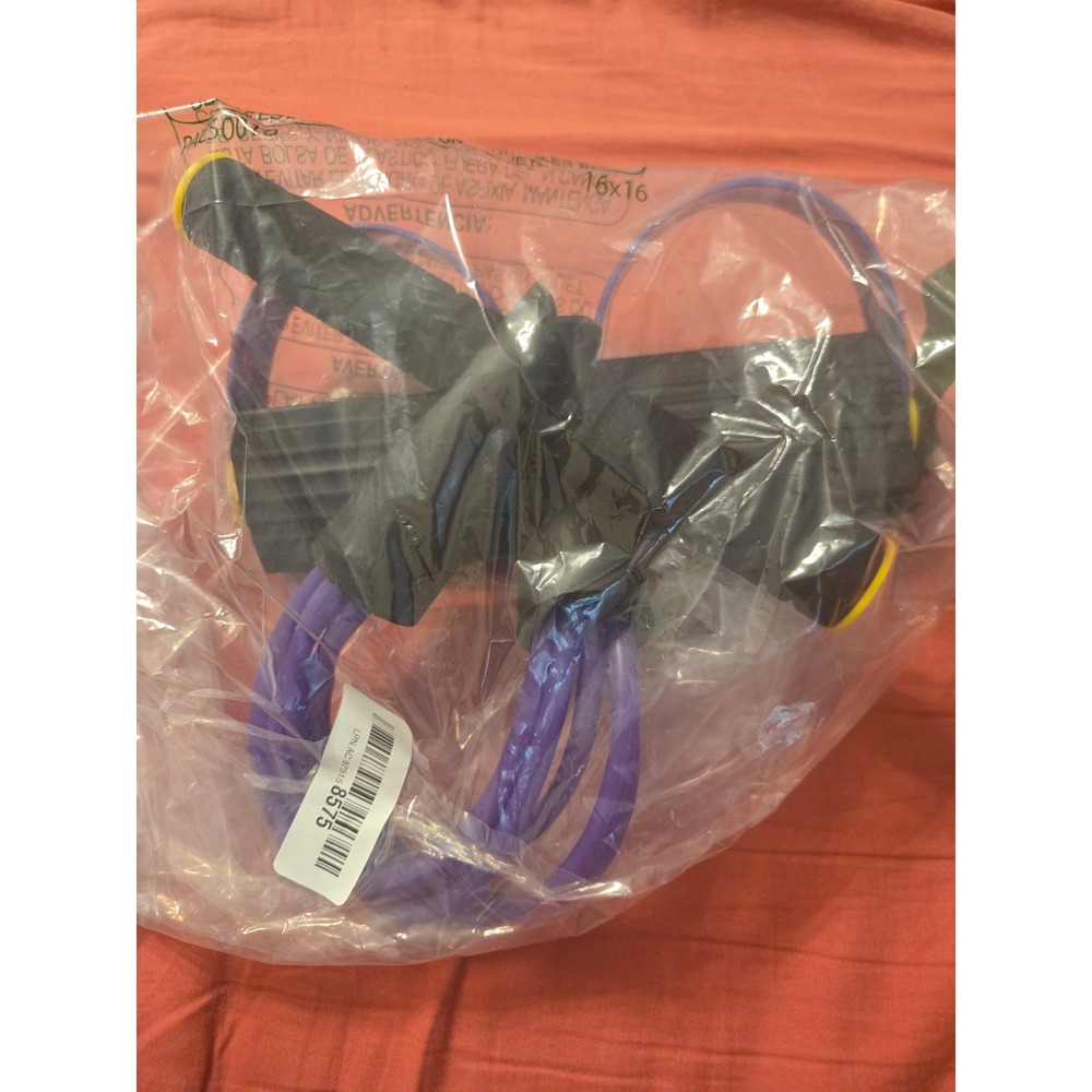 Purple Resistance Band Set with Foam Handles Fitness Strength Training Gear